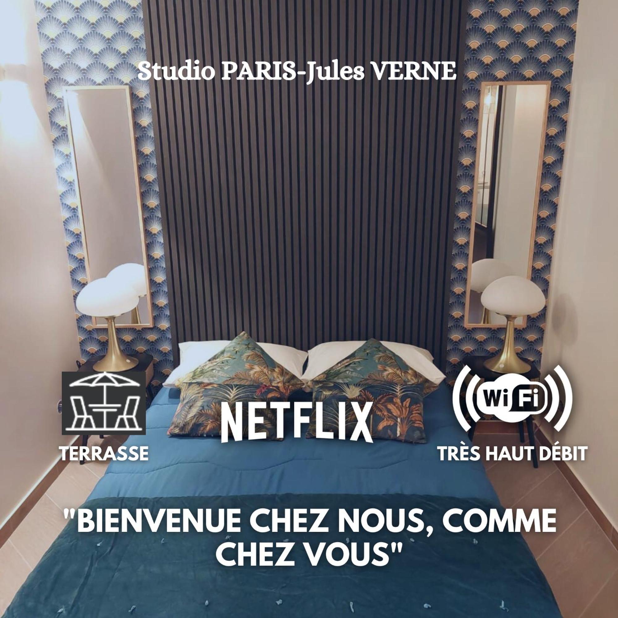 Paris-Julesverne-Bienvenue-Terrasse-Netflix ป็องแต็ง ภายนอก รูปภาพ